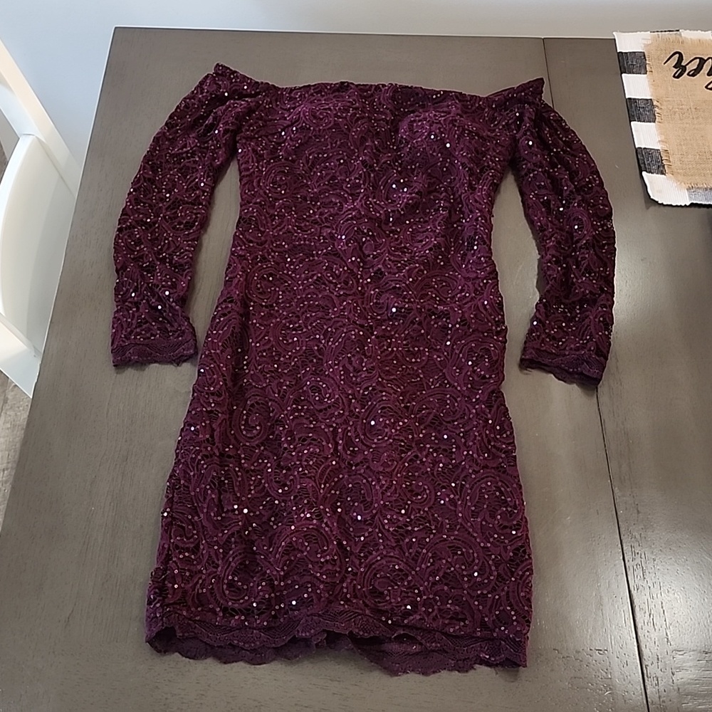 My Michelle Deep purple sparkly dress.